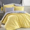 Lenjerie de pat Nazende Yellow, design zigzag galben și alb, set 4 piese