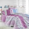 Lenjerie de pat poplin percale, Hobby Home, Stripe - Fuchsia