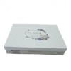 Lenjerie de pat dublu bumbac 100% ranforce Bahar Home Alfonso alb-roz-verde cu design floral