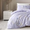Lenjerie de pat Bahar Home Asmin lila cu flori din bumbac 100% ranforce 145 TC