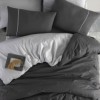 Lenjerie pat bumbac ranforce, gri deschis si gri inchis, Bahar Home Berlin Gri.