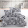 Lenjerie de pat bumbac 100% ranforce Bahar Home Ceramica Roz mozaic decorativ in nuante de gri