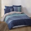 Lenjerie pat bumbac ranforce, design geometric albastru gri, lenjerie pat Majoli Bahar Textil, lenjerie pat modernă