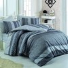 Lenjerie de pat dublu bumbac 100% ranforce Bahar Home Global gri-alb cu motive geometrice