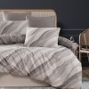 Lenjerie de pat Bahar Home Lenil gri cu linii ondulate din bumbac 100% ranforce 145 TC