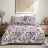 Lenjerie de pat Bahar Home Mirandus Charm floral mauve din bumbac 100% ranforce 145 TC