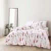 Lenjerie de pat Bahar Home Pelen kirmizi cu imprimeu floral din bumbac 100% ranforce 145 TC