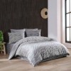 Lenjerie de pat dublu bumbac 100% ranforce Prime Grey cu design modern în nuanțe de gri și alb.