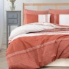Lenjerie de pat Bahar Home Vesta terra in nuante de caramiziu si crem, din bumbac 100% ranforce 145 TC