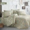 Lenjerie de pat din bumbac 100% ranforce model Viviano V2 Green cu design floral în nuanțe de verde și pastel