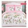 Lenjerie de pat bumbac 100% ranforce cu 2 cearceafuri pilota, 5 piese, Class Home Collection, Flower Garden