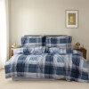 Lenjerie de pat bumbac 100% ranforce Bahar Home Carlo model albastru in carouri