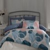 Lenjerie pat bumbac ranforce, cercuri albastre si roz, Bahar Home Pandora Blue.