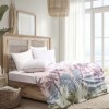 Lenjerie de pat Bahar Home Palmera garnet cu imprimeu tropical multicolor din bumbac 100% ranforce 145 TC