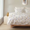 Lenjerie de pat dublu bumbac 100% ranforce Lexi model geometric galben si gri pe fundal alb