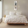 Lenjerie de pat dublu bumbac 100% ranforce Lexi model geometric galben si gri pe fundal alb