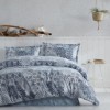 Lenjerie de pat din bumbac 100% ranforce, Pucioasa, model Pava, albastru și alb