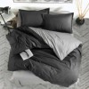 Lenjerie de pat Prestige V7 din bumbac 100% ranforce, design simplu și elegant în nuanțe de negru și gri