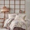 Lenjerie de pat din bumbac 100% Ranforce Ralex Pucioasa crem cu imprimeu floral