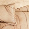 Set lenjerie de pat dublu Elisandra TAC din bumbac 100 % mako-satin, imprimeu linii ondulate caramel pe fond bej