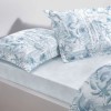 Set lenjerie de pat dublu Velora TAC din bumbac 100 % mako-satin, imprimeu exotic pe fond alb