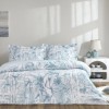 Set lenjerie de pat dublu Velora TAC din bumbac 100 % mako-satin, imprimeu exotic pe fond alb