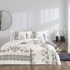 Set lenjerie de pat dublu Climena TAC din bumbac 100 % mako-satin, imprimeu floral monocrom pe fond alb