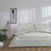 Set lenjerie de pat dublu Salvoria TAC din bumbac 100 % mako-satin, motiv damasc verde salvie cu bordură satinat-argintie
