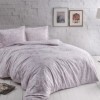 Lenjerie de pat TAC Castillo, lila și alb, design modern, bumbac satinat