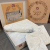 Lenjerie de pat TAC Castilo Crem bumbac 100 satinat model elegant crem cu 2 cearceafuri pilota