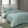 Lenjerie de pat din bumbac 100% satinat Tac cu model elegant alb pe fundal verde mentă