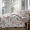 Lenjerie de pat TAC Clara Somon din bumbac 100% mako satin, model floral somon