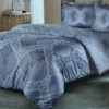 Lenjerie de pat dublu din satin gri, model Corete