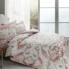Lenjerie de pat bumbac 100% satinat TAC Essen, roz, design floral, 4 piese