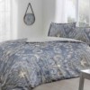 Lenjerie de pat TAC Kendal Mavi cu design elegant albastru pe bumbac 100% mako-satin, include cearceaf, husă de pilotă și fețe de pernă
