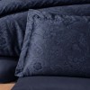 Lenjerie de pat First Choice Advina Eclipse bumbac satinat 220 TC bleumarin cu imprimeu floral ton pe ton