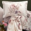 Lenjerie de pat First Choice Ervona bumbac satinat 220 TC flori roz lila si piersiciu pe fond crem