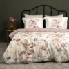 Lenjerie de pat First Choice Ervona bumbac satinat 220 TC flori roz lila si piersiciu pe fond crem