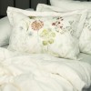Lenjerie de pat First Choice Katy bumbac satinat 220 TC cu flori de camp roz portocalii si galbene pe fond crem