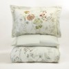 Lenjerie de pat First Choice Katy bumbac satinat 220 TC cu flori de camp roz portocalii si galbene pe fond crem