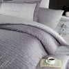 Lenjerie de pat bumbac satin de lux 6 piese First Choice Love gri cu imprimeu modern love
