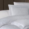 Lenjerie de pat First Choice Lucas Alba bumbac satinat 220 TC cu frunze tropicale alb pe alb
