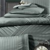 Lenjerie de pat din bumbac satin, 6 piese, model Moda Life, verde, design cu dungi discrete