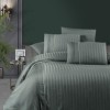 Lenjerie de pat din bumbac satin, 6 piese, model Moda Life, verde, design cu dungi discrete