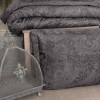 Lenjerie de pat bumbac satin de lux 6 piese First Choice Neva Polama cu model paisley elegant pe fundal inchis