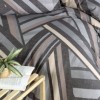 Lenjerie de pat First Choice Radolf bumbac satinat 220 TC model geometric cu dungi gri antracit bej si crem