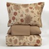 Lenjerie de pat First Choice Ravel bumbac satinat 220 TC flori maro caramel si motive ornamentale pe fond crem