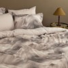 Lenjerie de pat First Choice Ruska Bej bumbac satinat 220 TC model abstract marmorat in nuante crem taupe si maro