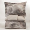 Lenjerie de pat First Choice Ruska Bej bumbac satinat 220 TC model abstract marmorat in nuante crem taupe si maro