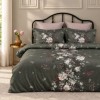 Lenjerie de pat First Choice Rovena Soil bumbac satinat 220 TC model geometric cu triunghiuri maro pe fond crem bej